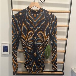Farm Rio Patterned Long Sleeve Top